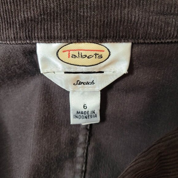Talbots Blazer Womens Size 6 Brown Corduroy Elbow Patches Academia Preppy - Picture 10 of 11